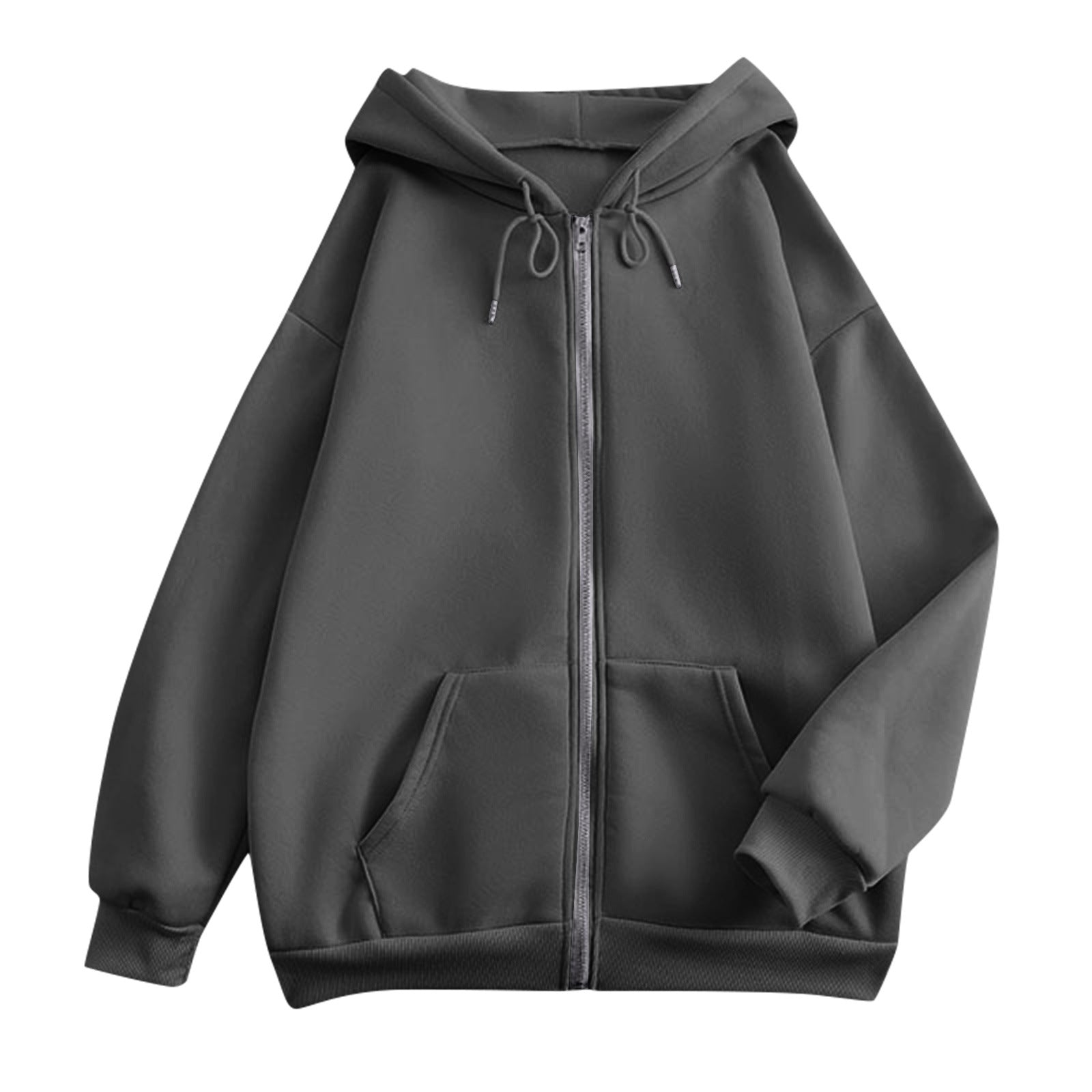 Felpa oversize da donna con cappuccio e zip