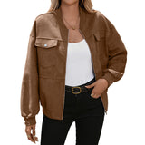 Bomber oversize da donna con tasche sul petto