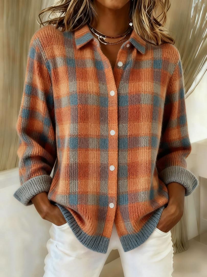 Safiya | Blusa a Quadri con Cappuccio