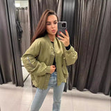 Bomber oversize da donna con tasche e zip laterali