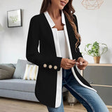 Blazer da donna sagomato con colletto a contrasto