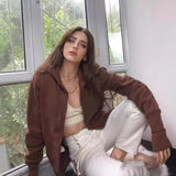 Felpa oversize da donna con cappuccio e zip
