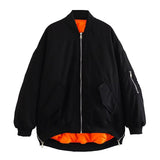 Bomber oversize da donna con tasche e zip laterali