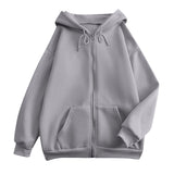 Felpa oversize da donna con cappuccio e zip