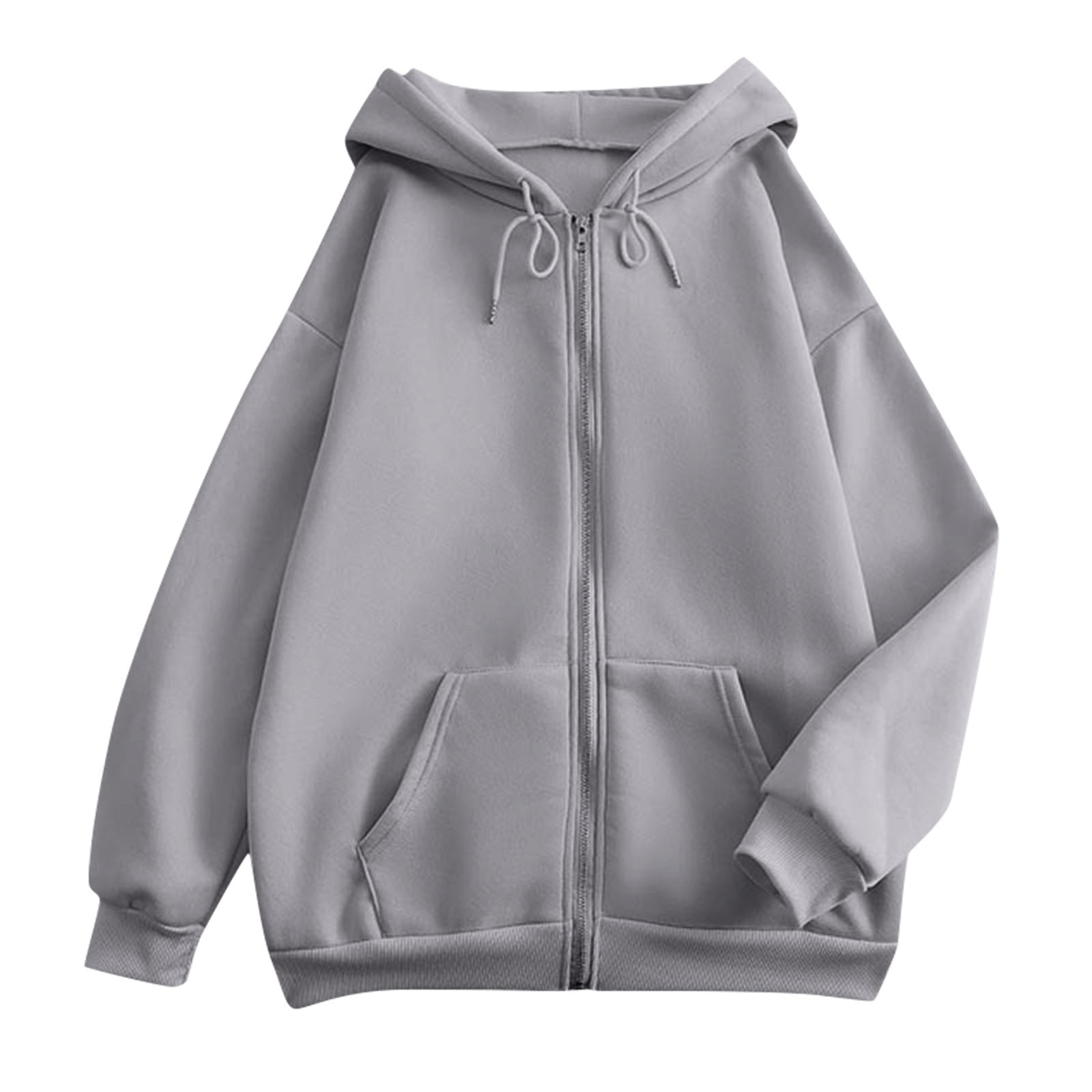 Felpa oversize da donna con cappuccio e zip