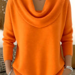 Iole | Maglione Morbido con Collo Drappeggiato