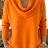 Iole | Maglione Morbido con Collo Drappeggiato