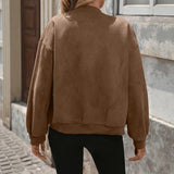 Bomber oversize da donna con tasche sul petto