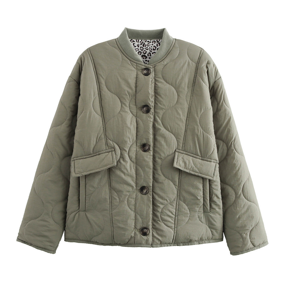 Giacca cardigan trapuntata con scollo rotondo e bottoni