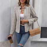 Giacca da donna in tweed con apertura frontale