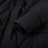 Parka lungo da donna con cappuccio removibile e coulisse