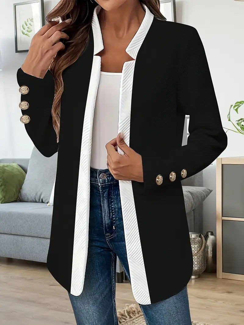 Blazer da donna sagomato con colletto a contrasto