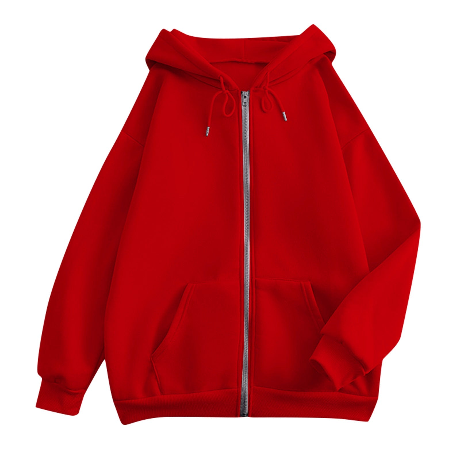 Felpa oversize da donna con cappuccio e zip