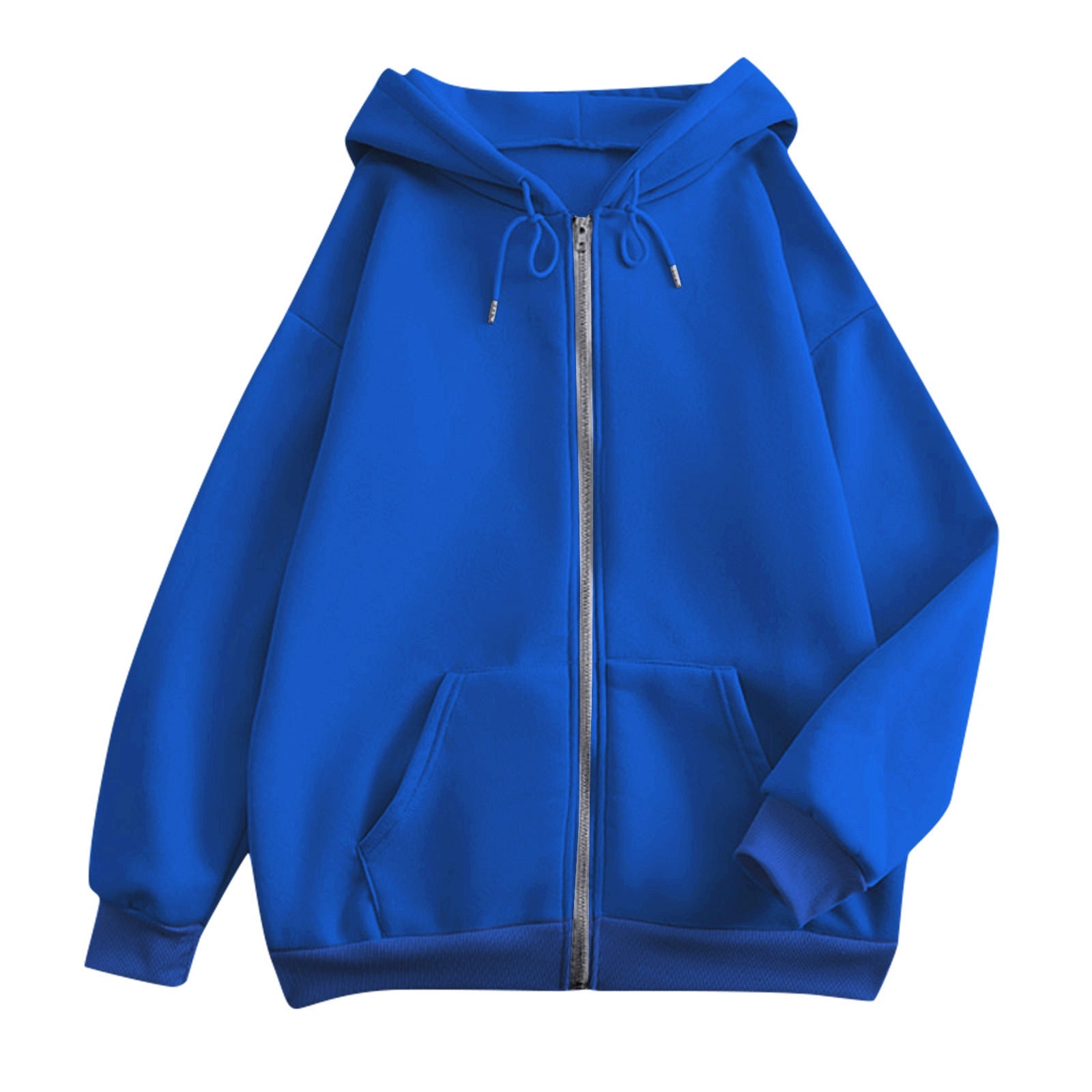 Felpa oversize da donna con cappuccio e zip