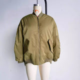 Bomber oversize da donna con tasche e zip laterali