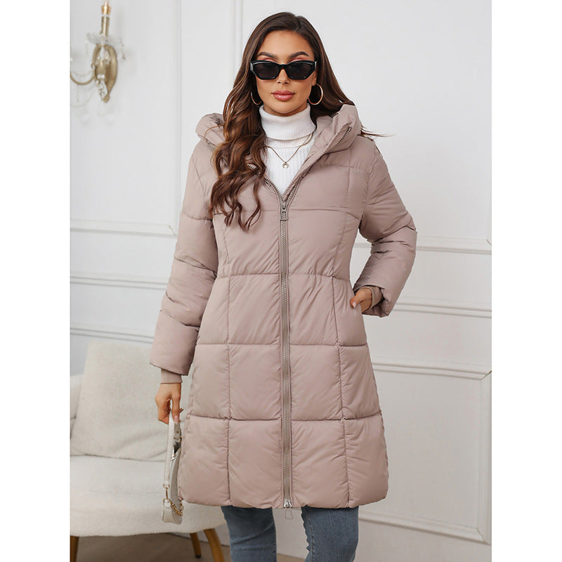 Parka termico da donna a linea A con cappuccio