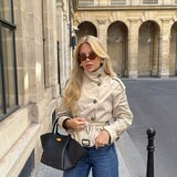 Giacca trench da donna doppiopetto con cintura