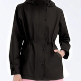Giacca casual idrorepellente da donna con cappuccio regolabile