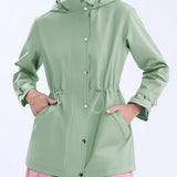 Giacca casual idrorepellente da donna con cappuccio regolabile