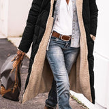 Cappotto lungo trapuntato da donna con cappuccio