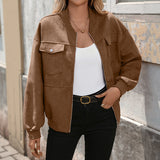 Bomber oversize da donna con tasche sul petto