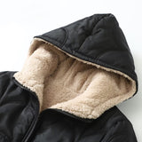 Giacca da donna con cappuccio e fodera teddy