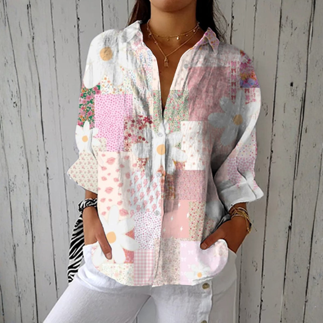 Aurora | Camicetta Patchwork Pastello