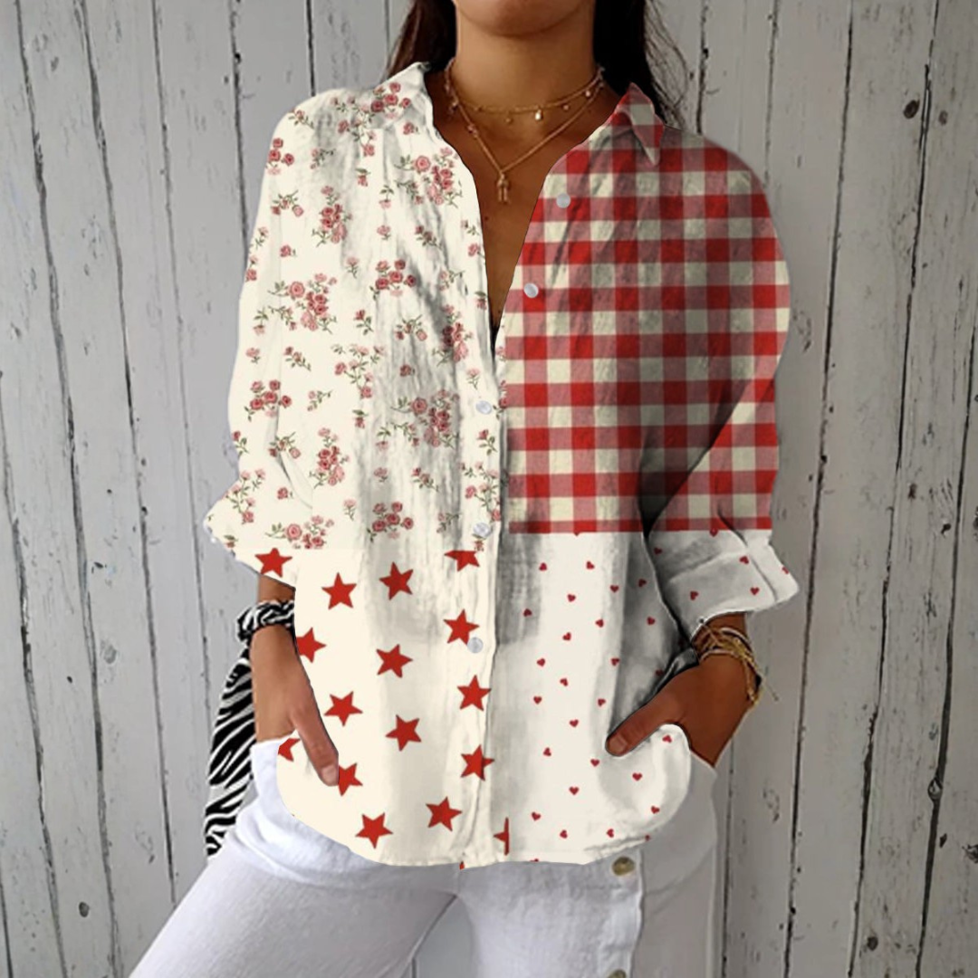 Ana | Camicetta Patchwork Stile Campagna