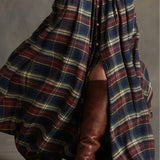 Giovanna | Retro Plaid Belted Maxi Dress