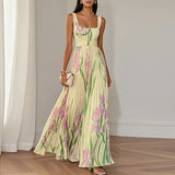 ORIAH | ABITO MAXI FLOREALE SVASATO