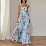 ORIAH | ABITO MAXI FLOREALE SVASATO