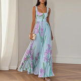 ORIAH | ABITO MAXI FLOREALE SVASATO