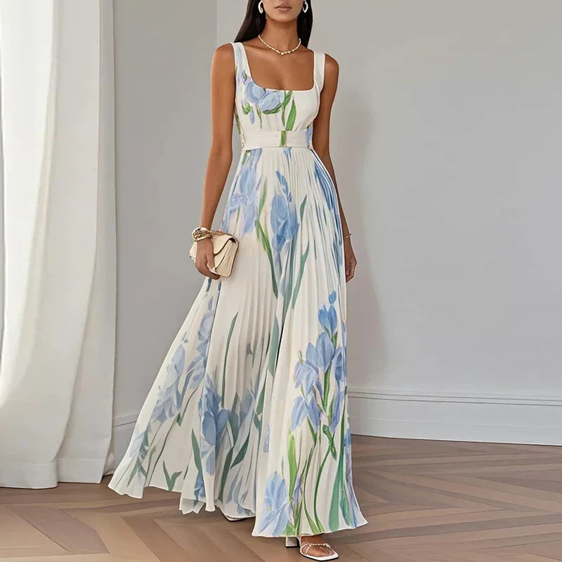 ORIAH | ABITO MAXI FLOREALE SVASATO