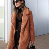 Cappotto teddy lungo da donna