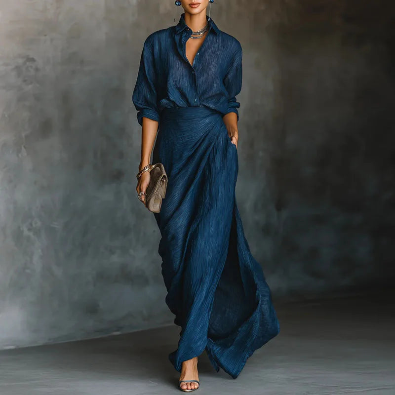 ISMERIA | COMPLETO MAXI PLISSETTATO