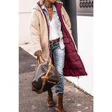 Cappotto lungo trapuntato da donna con cappuccio