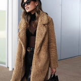 Cappotto teddy lungo da donna