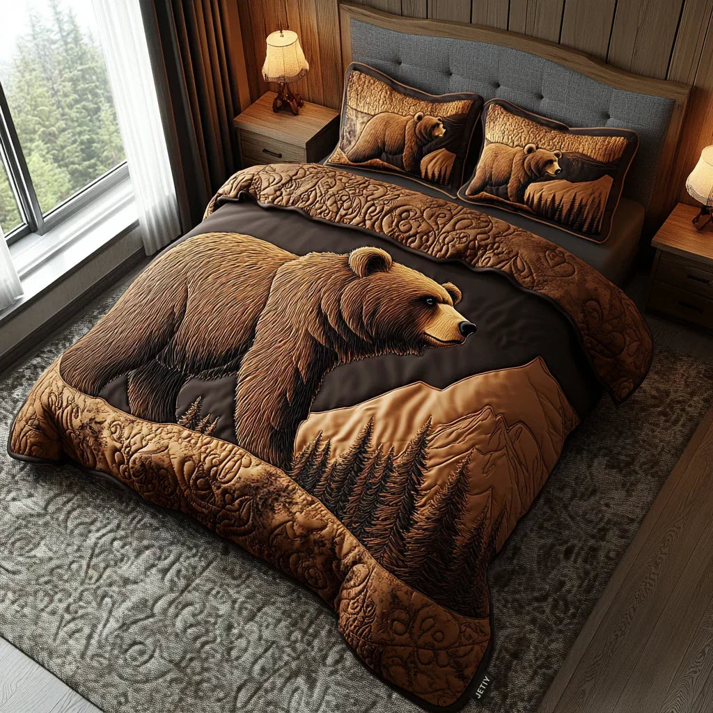 Coperta trapuntata 3 pezzi - Animali del bosco