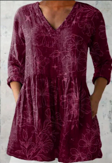 Firenze | Blusa Lunga con Collo a V