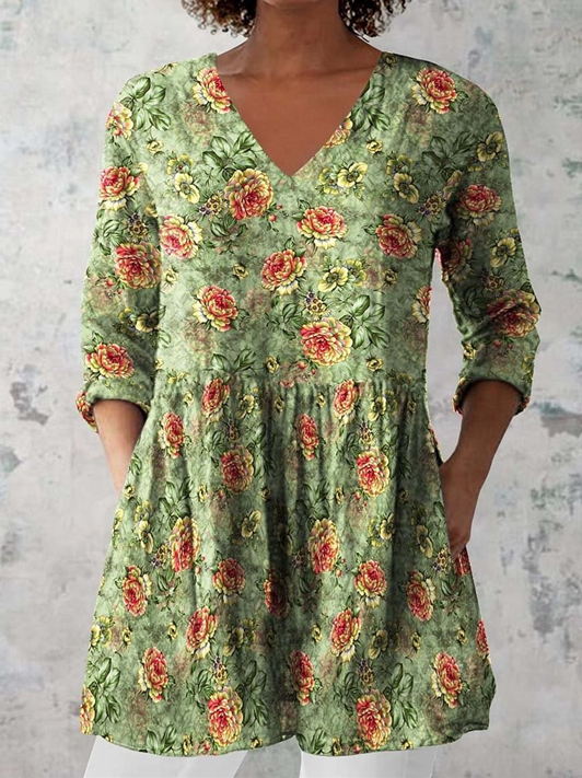 Sara | Blusa Lunga con Scollo a V