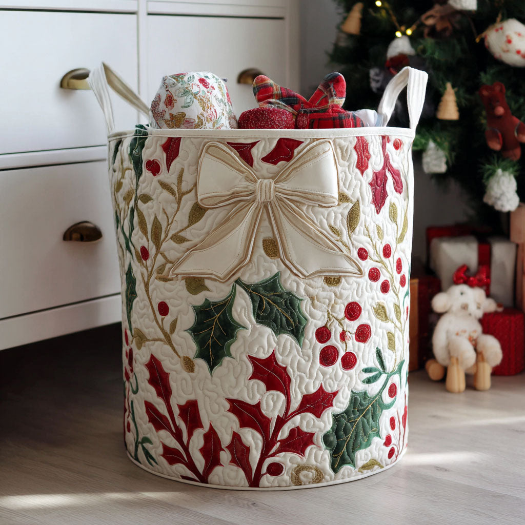 Cesto Trapuntato per Biancheria — Natale