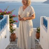 Clarisse | Vestido Midi Cruzado con Manga Corta y Escote en V