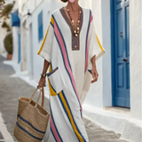 Madeleine | Vestido Maxi con Manga de Largo Medio y Escote en V