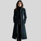 Cappotto a quadri da donna dalla struttura sartoriale