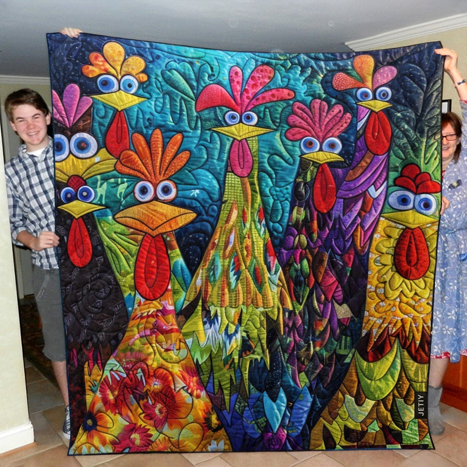 Coperte Trapuntate di Galline Fantasiose NCU0PT040