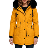 Parka invernale da donna con cappuccio e coulisse