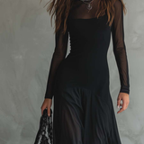Neroa · Abito Maxi Loose-fit in Tulle Nero