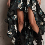 Abito lungo nero senza spalline in stile boho