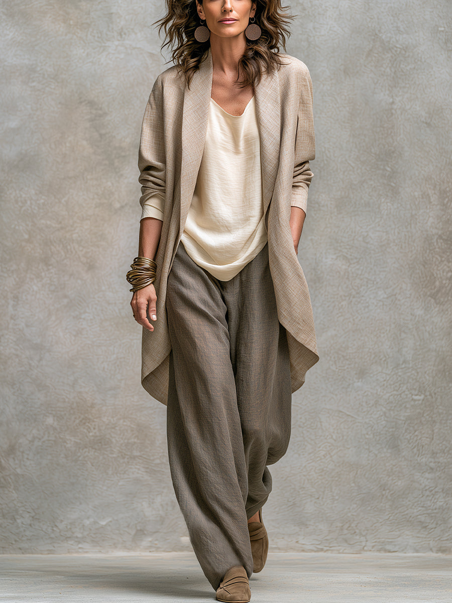Edwina | Completo Tre Pezzi con Giacca e Pantaloni Larghi