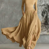Soraya - Black Pleated Skirt and Fitted Long-Sleeve T-shirt Set